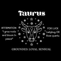 Taurus Zodiac white print - AS Colour Womens Maple Tee - AS Colour Womens Maple Organic Tee 4 Design