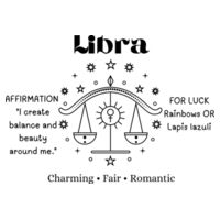 Libra Zodiac Black print - AS Colour Womens Maple Tee - AS Colour Womens Maple Organic Tee 5 Design