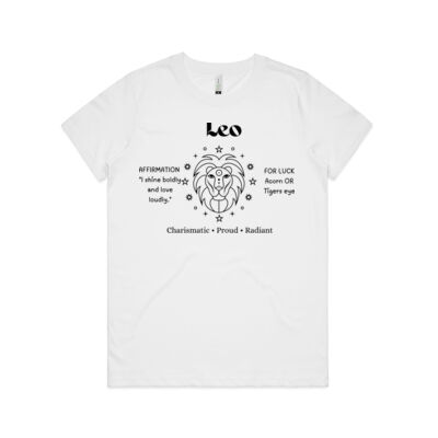 Leo Zodiac Black print - AS Colour Womens Maple Tee - AS Colour Womens Maple Organic Tee 3 Thumbnail