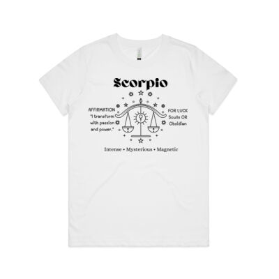 Scorpio Zodiac Black print - AS Colour Womens Maple Tee - AS Colour Womens Maple Organic Tee - AS Colour Womens Maple Organic Tee Thumbnail